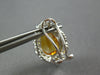 LARGE 7.71CT DIAMOND & CITRINE & YELLOW SAPPHIRE 14K WHITE GOLD HANGING EARRINGS