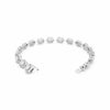 4.07CT DIAMOND 18KT WHITE GOLD ROUND & BAGUETTE OVAL BY THE YARD TENNIS BRACELET