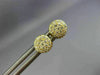 ESTATE SMALL .22CT DIAMOND 18KT YELLOW GOLD 3D ROUND CLUSTER PAVE STUD EARRINGS
