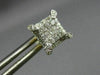 ESTATE .54CT DIAMOND 14K YELLOW GOLD SQUARE CLUSTER FILIGREE SCREW BACK EARRINGS