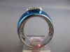 EXTRA LARGE .93CT DIAMOND & BLUE ENAMEL 18KT WHITE GOLD CLUSTER UNISEX FUN RING