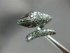 ESTATE LARGE .24CT MULTI COLOR DIAMOND & AAA RUBY 18KT BLACK GOLD SNAKE FUN RING