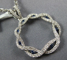 .92CT DIAMOND & AAA SAPPHIRE 18KT WHITE GOLD 3D INFINITY CIRCLE OF LIFE PENDANT