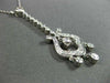 ANTIQUE LONG 1.0CT DIAMOND 14KT WHITE GOLD FLOATING CHANDELIER PENDANT #15422