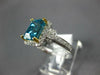 ESTATE LARGE 4.77CT DIAMOND & AAA BLUE ZIRCON 14KT WHITE GOLD 3D ENGAGEMENT RING
