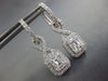 ESTATE 1.59CT DIAMOND 18KT WHITE GOLD ROUND & BAGUETTE SQUARE HANGING EARRINGS