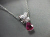 ANTIQUE 1.11CT DIAMOND & RUBY 14K WHITE GOLD PEAR SHAPE PENDANT STUNNING! #18421