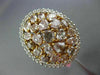 ESTATE LARGE 4.61CT WHITE & PINK DIAMOND 18K ROSE GOLD 3D HALO OVAL CLUSTER RING