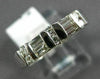 ESTATE .50 ROUND & EMERALD CUT DIAMOND 14KT WHITE GOLD 3D ANNIVERSARY RING #3701