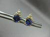 ESTATE 1.15CT DIAMOND & AAA ROUND TANZANITE 14KT YELLOW GOLD EARING 9mm #20316