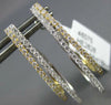 ESTATE .56CT DIAMOND 18K 2 TONE GOLD 2 ROW DOUBLE OVAL CLIP ON HANGING EARRINGS
