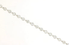 1.0CT DIAMOND 14KT WHITE GOLD 3D CLASSIC ROUND BEZEL BY THE YARD TENNIS BRACELET