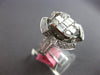 EXTRA LARGE 2.14CT DIAMOND 18K WHITE GOLD 3D ROUND & BAGUETTE FLORAL SQUARE RING