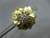 ANTIQUE .26CT ROUND DIAMOND 14KT WHITE & YELLOW GOLD 3D HANDCRAFTED FLOWER RING