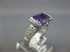 ESTATE 3.81CT DIAMOND & AAA AMETHYST 14K WHITE GOLD BAGUETTE SEMI BEZEL FUN RING