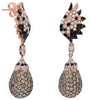 ESTATE 4.48CT MULTI COLOR DIAMOND 14KT ROSE GOLD TEAR DROP FUN HANGING EARRINGS