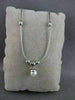 ESTATE 7MM SOUTH SEA PEARL 14K WHITE GOLD HEART NECKLACE 16.50" INCH ITALY 21700