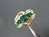 ESTATE 1.10CT DIAMOND & EMERALD 14K YELLOW GOLD GRADUATING ENGAGEMENT RING 12115