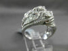 ANTIQUE LARGE 1.35CT DIAMOND 18KT WHITE GOLD 3 DIMENSIONAL LEAF FLORAL FUN RING