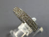 WIDE .88CT DIAMOND 14KT WHITE GOLD 3 ROW PAVE ETERNITY WEDDING ANNIVERSARY RING