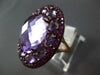 EXTRA LARGE 17.02CT AAA AMETHYST & PINK SAPPHIRE 14K ROSE & BLACK GOLD OVAL RING