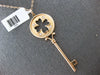 .09CT DIAMOND 14KT ROSE GOLD 3D ETOILE 4 LEAF CLOVER KEY TO YOUR HEART PENDANT