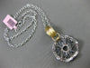 ESTATE .75CT DIAMOND 14KT WHITE & YELLOW GOLD WAVE HANDCRAFTED FLOATING PENDANT
