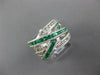 LARGE 2.01CT DIAMOND & AAA EMERALD 14K WHITE GOLD CRISS CROSS INFINITY LOVE RING