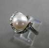 ESTATE DIAMOND 8.5MM SOUTH SEA PEARL 18K WHITE GOLD HEART COCKTAIL RING 12M 6545