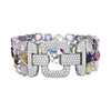 EXTRA LARGE 71.07CT DIAMOND & AAA MULTI COLOR SAPPHIRE 18KT WHITE GOLD BRACELET