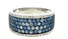 LARGE 1.45CT DIAMOND & AAA SAPPHIRE 18KT WHITE GOLD 3D WEDDING ANNIVERSARY RING