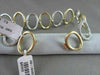 ANTIQUE 2.73CTW WIDE 14KT DIAMOND LINK CIRCULAR WHITE & YELLOW GOLD BRACELET