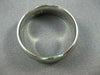 ESTATE WIDE 14KT WHITE GOLD MATTE & SHINY HAMMER LOOK MENS WEDDING RING BAND 612