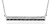ESTATE .30CT WHITE & BLACK DIAMOND 14KT WHITE GOLD 3D 2 ROW CLASSIC BAR NECKLACE