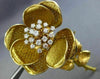 ESTATE EXTRA LARGE 1.0CT DIAMOND 18KT WHITE & YELLOW GOLD ROSE FLOWER BROOCH PIN