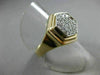 ESTATE LARGE .50CT DIAMOND 14KT WHITE & YELLOW GOLD PAVE HEXAGON RING #22005