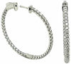 LARGE 2.25CT DIAMOND 14KT WHITE GOLD 3D INSIDE OUT LUCIDA HOOP HANGING EARRINGS