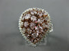 GIA CERTIFIED LARGE 2.73CT WHITE & PINK DIAMOND 18K ROSE GOLD 3D PEAR SHAPE RING
