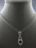 1.04CT DIAMOND & AAA AMETHYST 14KT WHITE GOLD 3D CUSHION & ROUND LARIAT NECKLACE