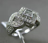 ESTATE MASSIVE .70CT DIAMOND ROUND PRINCESS 14K WHITE GOLD HEART FRIENDSHIP RING