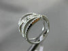 ESTATE WIDE .70CT DIAMOND 18K WHITE GOLD 3D HANDCRAFTED MULTI OPEN LEAF FUN RING