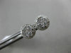 ESTATE .53CT ROUND DIAMOND 18KT WHITE GOLD 3D CLASSIC HALO CLUSTER STUD EARRINGS