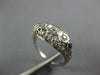 ANTIQUE .15CT OLD MINE DIAMOND & AAA SAPPHIRE 14KT WHITE GOLD 3D ART DECO RING
