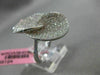 ESTATE LARGE .88CT ROUND DIAMOND 18K WHITE GOLD 3D PAVE INFINITY OVAL LOVE RING