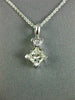 ESTATE .66CT DIAMOND 18KT WHITE GOLD PRINCESS CUT SOLITAIRE PENDANT #10974