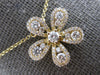 ESTATE LARGE .54CT DIAMOND 14KT YELLOW GOLD 3D CLASSIC FLOWER LOVE NECKLACE