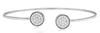 .75CT DIAMOND 14KT WHITE GOLD 3D CLUSTER CIRCULAR FLEXIBLE LOVE BANGLE BRACELET