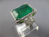 EXTRA LARGE 12.27CT DIAMOND & AAA EMERALD 18KT WHITE GOLD CUSHION & ROUND RING