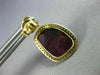 LARGE 12.19CT DIAMOND & AAA RUBY 14K YELLOW GOLD TEAR DROP HALO HANGING EARRINGS