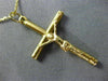 ESTATE ITALIAN 14KT YELLOW GOLD CLASSIC CROSS CRUCIFIX FLOATING PENDANT #25569